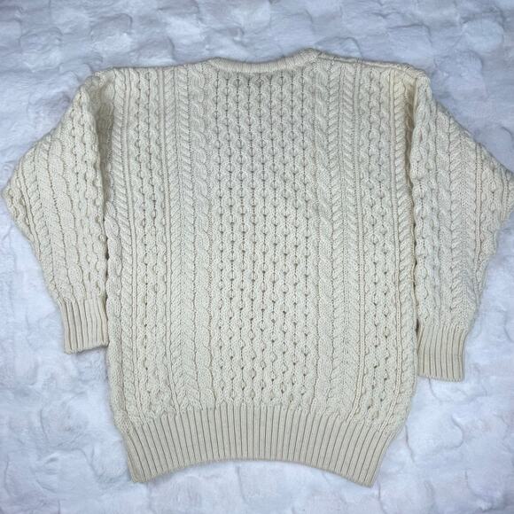 🔥Highland Home Industries Scotland Wool Aran Cable Knit Fisherman Preppy Sweater - Picture 6 of 15